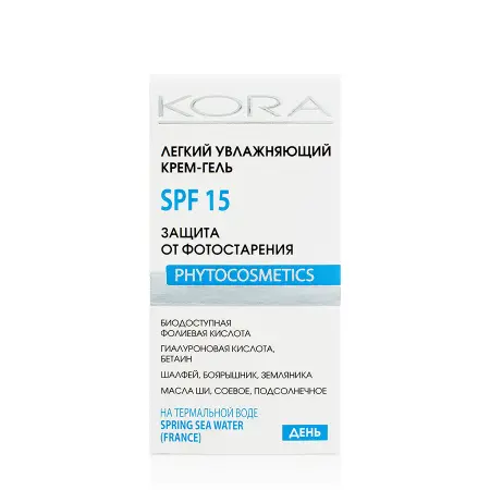KORA Крем-гель увлажняющий легкий SPF 15 50 мл - 8