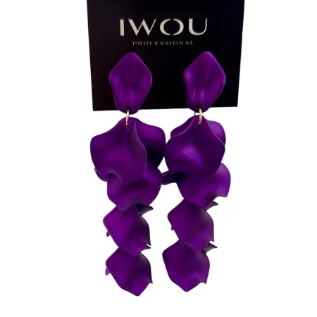 IWOU PROFESSIONAL Серьги Танцующие лепестки фиалка - 2
