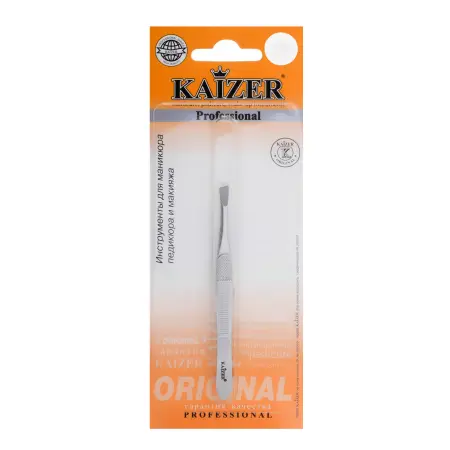KAIZER Пинцет для бровей, скошенный, серебро - 2