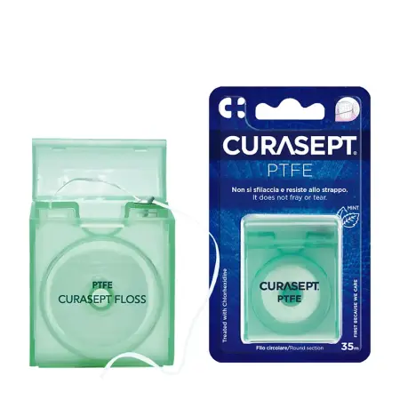 CURASEPT Нить зубная вощеная CHX 0,2%, со вкусом мяты / CURASEPT PTFE 35 м - 2