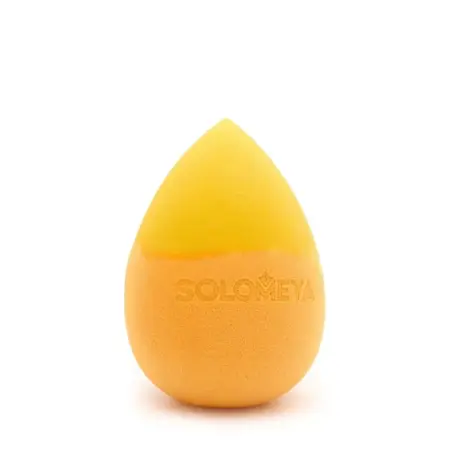 SOLOMEYA Спонж для макияжа меняющий цвет Капля, оранжево-желтый / Color Changing Drop blending sponge Orange-Yellow 1 шт - 3
