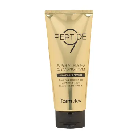 FARMSTAY Пенка для умывания / PEPTIDE 9 SUPER VITALIZING CLEANSING FOAM 180 мл - 1