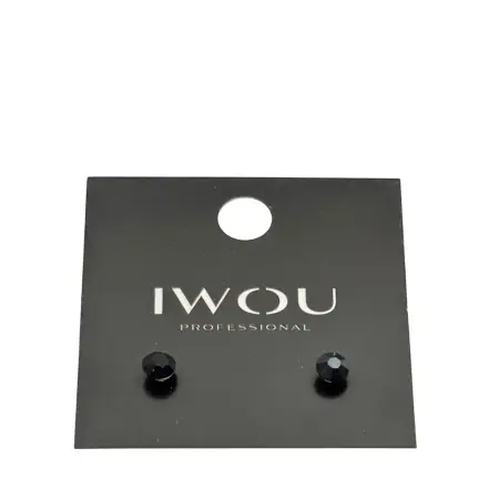 IWOU PROFESSIONAL Серьги гвоздики IWOU черная ночь 7мм - 2