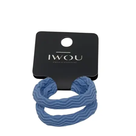 IWOU PROFESSIONAL Резинка для волос Волна голубая 2шт - 1