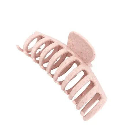 SOLOMEYA Крабик для волос из натуральной пшеницы овальный, розовый / Straw Claw Hair Clip Round Pink - 1