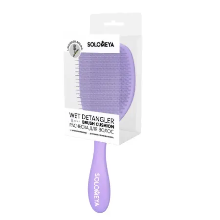 SOLOMEYA Расческа для сухих и влажных волос с ароматом лаванды MZ0015 / Wet Detangler Brush Cushion Lavender - 2