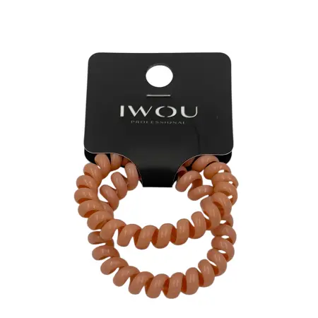 IWOU PROFESSIONAL Резинка пружинка Глянец розово-бежевая 2шт - 2