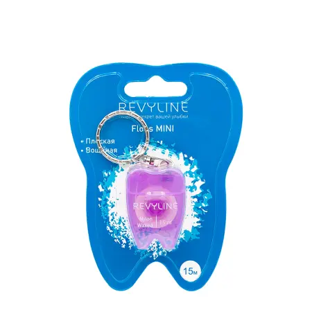 REVYLINE Нить зубная вощеная 15 м, дорожный брелок / Floss mini - 1