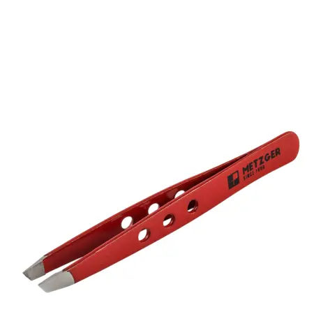 METZGER Пинцет скошенный красный Dotted / METZGER - 1