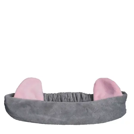 DEWAL BEAUTY Повязка на голову ушки, серая с розовым - 1
