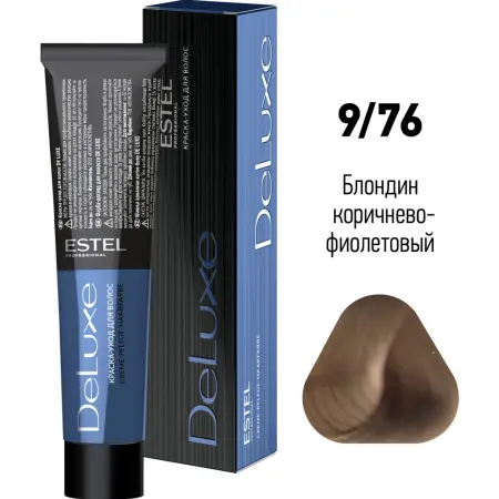 ESTEL PROFESSIONAL 9/76 краска для волос, блондин коричнево-фиолетовый / DELUXE 60 мл - 2