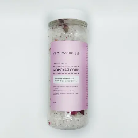 MIPASSIONcorp Соль морская парфюмированная с бутонами роз / MiPASSiON 500 гр - 2