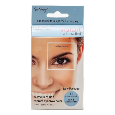 GODEFROY Краска-хна в капсулах для бровей с эффектом татуажа, коричневый / Eyebrow Tint Medium Brown 4 шт - 1