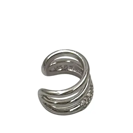 IWOU PROFESSIONAL Кафф Тройной со стразами цвет серебро - 4