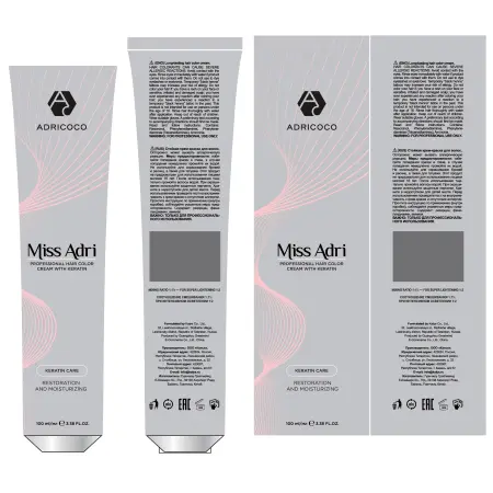 ADRICOCO 901 крем-краска для волос, осветляющий пепельный / ADRICOCO Miss Adri 100 мл - 4