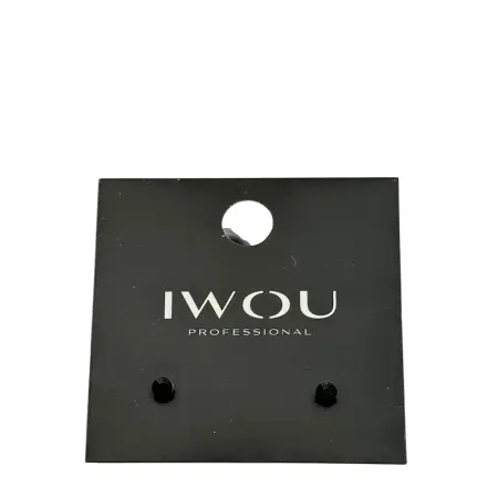 IWOU PROFESSIONAL Серьги гвоздики IWOU черная ночь 4мм - 1