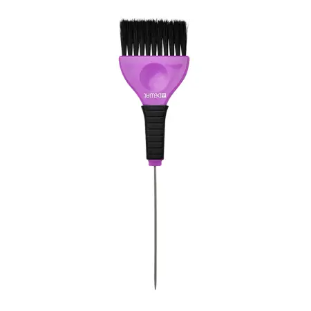 DEWAL PROFESSIONAL Кисть для окрашивания со спицей, широкая черная с фиолетовым, с черной прямой щетиной 50 мм - 2