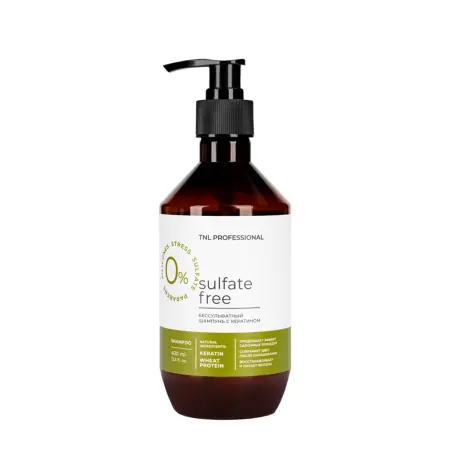 TNL Professional Шампунь бессульфатный с кератином с дозатором / Sulfate Free 400 мл - 1