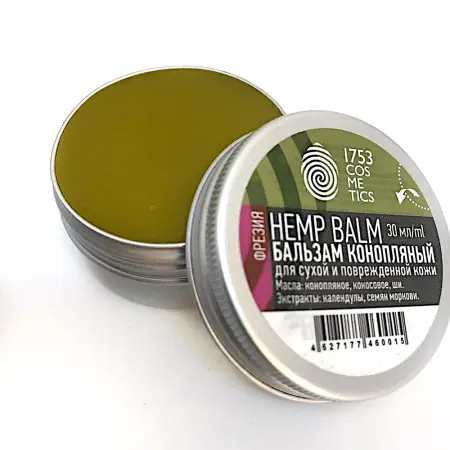 1753 COSMETICS Бальзам для ухода за сухой и поврежденной кожей тела, фрезия / Hemp Balm 1753 cosmetics 30 мл - 3