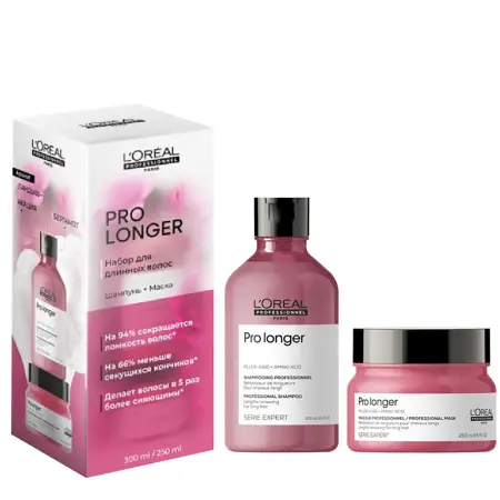 L OREAL PROFESSIONNEL Набор Весенний для длинных волос (шампунь 300 мл + маска 250 мл) Pro Longer - 2