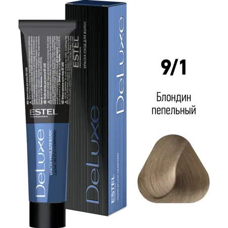 ESTEL PROFESSIONAL 9/1 краска для волос, блондин пепельный / DELUXE 60 мл - 2