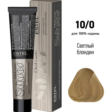 ESTEL PROFESSIONAL 10/0 краска для волос, светлый блондин / DE LUXE SILVER 60 мл - 2