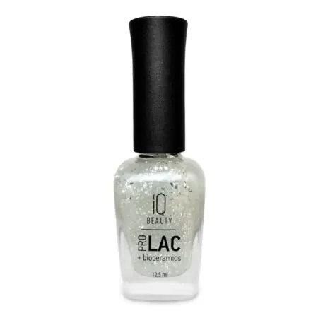 IQ BEAUTY Покрытие финишное для лака профессиональное с поталью глянцевое, серебро / PROLAC+bioceramics Potal glossy top Silver 12.5 мл - 1