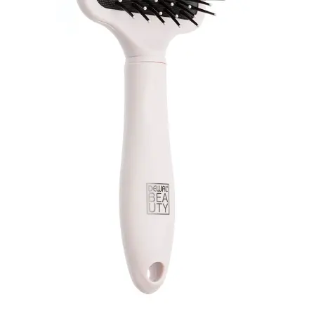 DEWAL BEAUTY Щетка массажная Прованс с пластиковым штифтом, квадратная, пудровая 13 рядов - 3