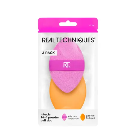 REAL TECHNIQUES Набор двусторонних пуховок для пудры, 2 шт / Real Techniques Miracle 2-in-1 Powder Puff Duo - 1