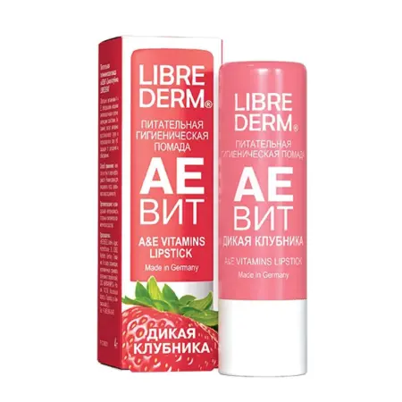 LIBREDERM Помада гигиеническая питательная, дикая клубника / AEVIT 4 г - 2