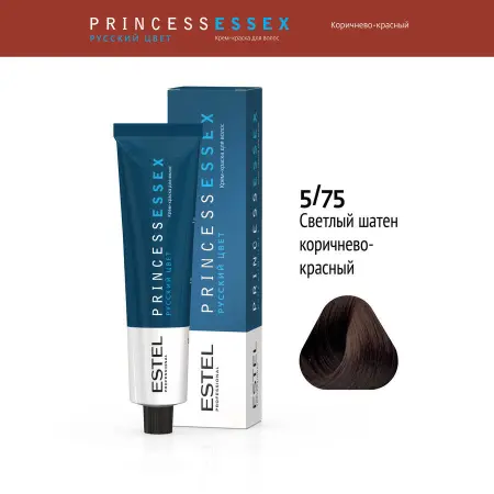 ESTEL PROFESSIONAL 5/75 краска для волос, светлый шатен коричнево-красный / ESSEX Princess 60 мл - 2