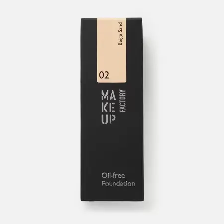 MAKE UP FACTORY Крем тональный матовый для нормальной и жирной кожи, 02 атласная кожа / Oil-free Foundation 20 мл - 2