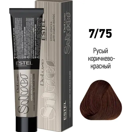 ESTEL PROFESSIONAL 7/75 краска для волос, русый коричнево-красный / DE LUXE SILVER 60 мл - 2