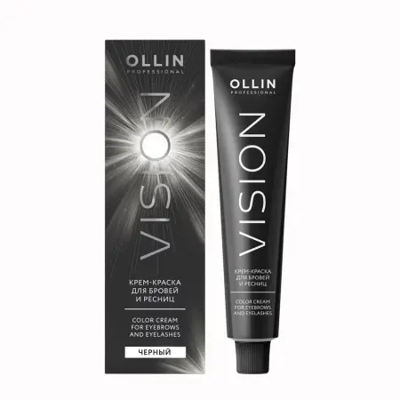 OLLIN PROFESSIONAL Крем-краска для бровей и ресниц, черный / OLLIN VISION black 20 мл - 2