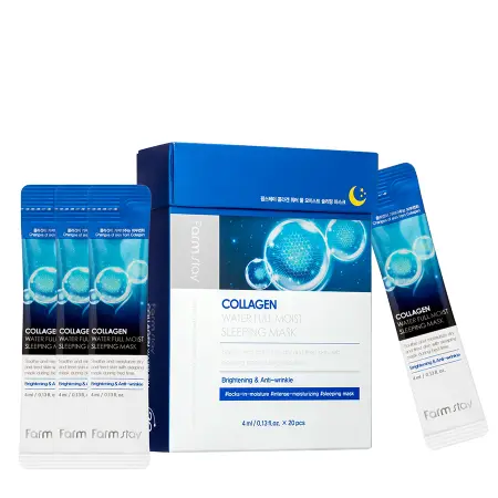 FARMSTAY Маска ночная интенсивно увлажняющая для лица с коллагеном / Collagen Water Full Moist Sleeping Mask 20*4 мл - 2