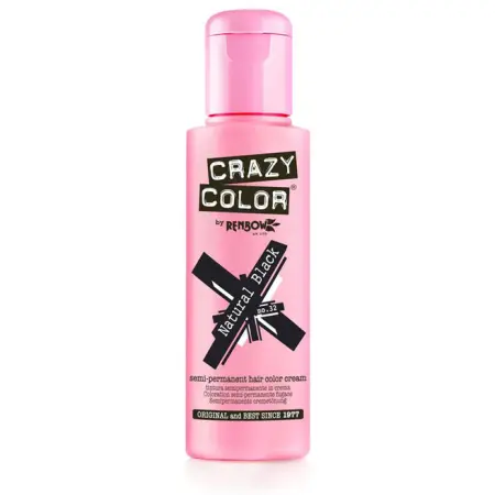 CRAZY COLOR Краска для волос, натуральный черный / Crazy Color Natural Black 100 мл - 2