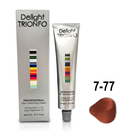 CONSTANT DELIGHT 7-77 крем-краска стойкая для волос, средне-русый интенсивный медный / Delight TRIONFO 60 мл - 2