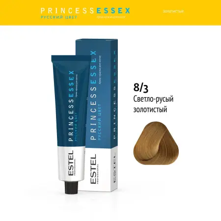 ESTEL PROFESSIONAL 8/3 краска для волос, светло-русый золотистый (янтарный) / ESSEX Princess 60 мл - 2
