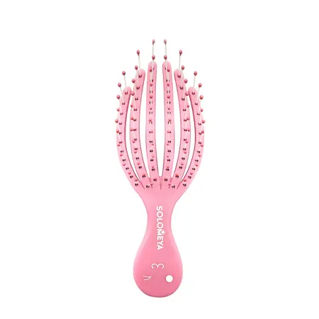 SOLOMEYA Расческа для сухих и влажных волос мини, розовый осьминог / Detangling Octopus Brush For Dry Hair And Wet Hair Mini Pink - 1