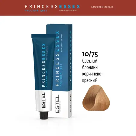 ESTEL PROFESSIONAL 10/75 краска для волос, светлый блондин коричнево-красный / ESSEX Princess 60 мл - 2