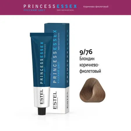ESTEL PROFESSIONAL 9/76 краска для волос, блондин коричнево-фиолетовый (нежная лилия) / ESSEX Princess 60 мл - 2