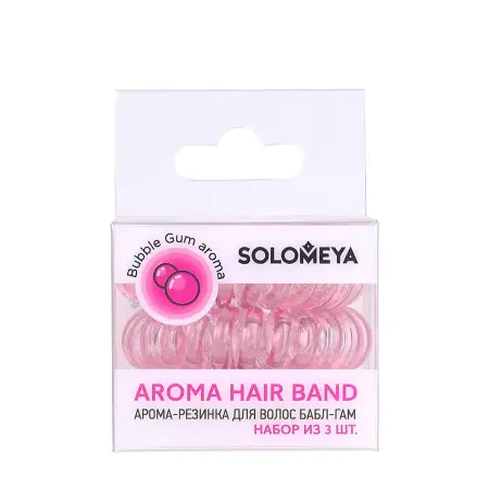 SOLOMEYA Арома-резинка для волос Бабл-гам / Aroma hair band Bubble Gum, набор 3 шт - 2