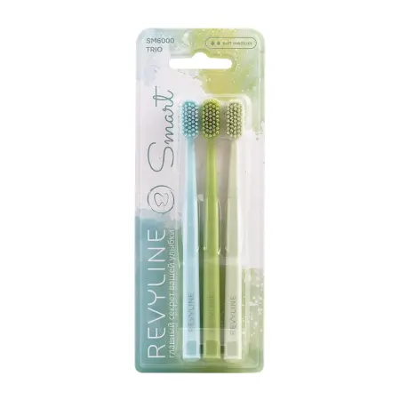 REVYLINE Набор зубных щеток / SM6000 Smart Trio Limpet shell + White grape + Lime cream 3 шт - 1