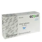 Перчатки виниловые, прозрачные, размер S / EcoLat 100 шт