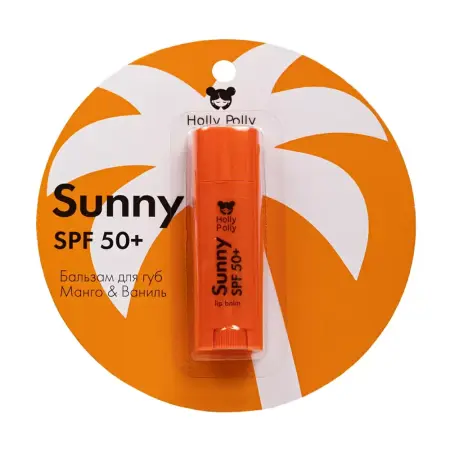 HOLLY POLLY Бальзам для губ SPF 50+ манго-ваниль / Holly Polly Sunny 4.8 г - 3