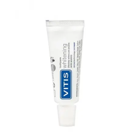 DENTAID Щётка зубная в твердой упаковке Vitis Medium + Зубная паста Vitis Whitening 15 мл - 2