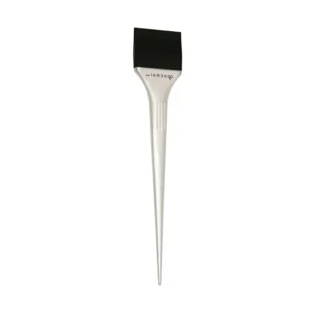 DEWAL PROFESSIONAL Кисть-лопатка для окрашивания корней, силиконовая, узкая, черная с белой ручкой 44 мм - 1