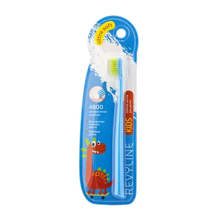 REVYLINE Щетка зубная детская от 3 до 12 лет, голубая / KIDS S4800 - 1