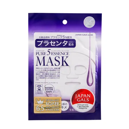JAPAN GALS Маска с плацентой / Pure Essence 1 шт - 1