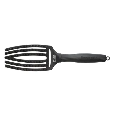 OLIVIA GARDEN Щетка щетина+нейлон Fingerbrush Care Iconic Boar&Nylon Full Black M - 1